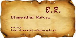 Blumenthal Rufusz névjegykártya